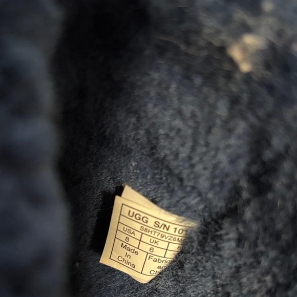 UGG Navy Suede Shearling Short Boots - Picture 3 of 3